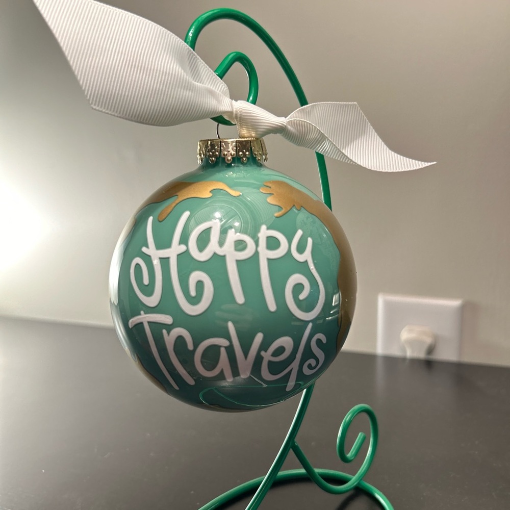 Happy Travels Glass Ornament by Happy Everything